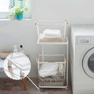 4KG Metal Hamper On Wheels , Anti Corrosion Metal Clothes Hamper